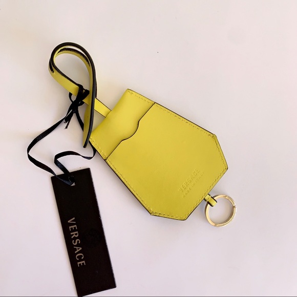 🆂🅾︎🅻🅳⭕️ VERSACE Key Ring Yellow Leather - Picture 5 of 8